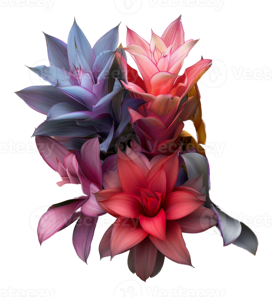 Colorful artificial bouquet on transparent background - stock .. png