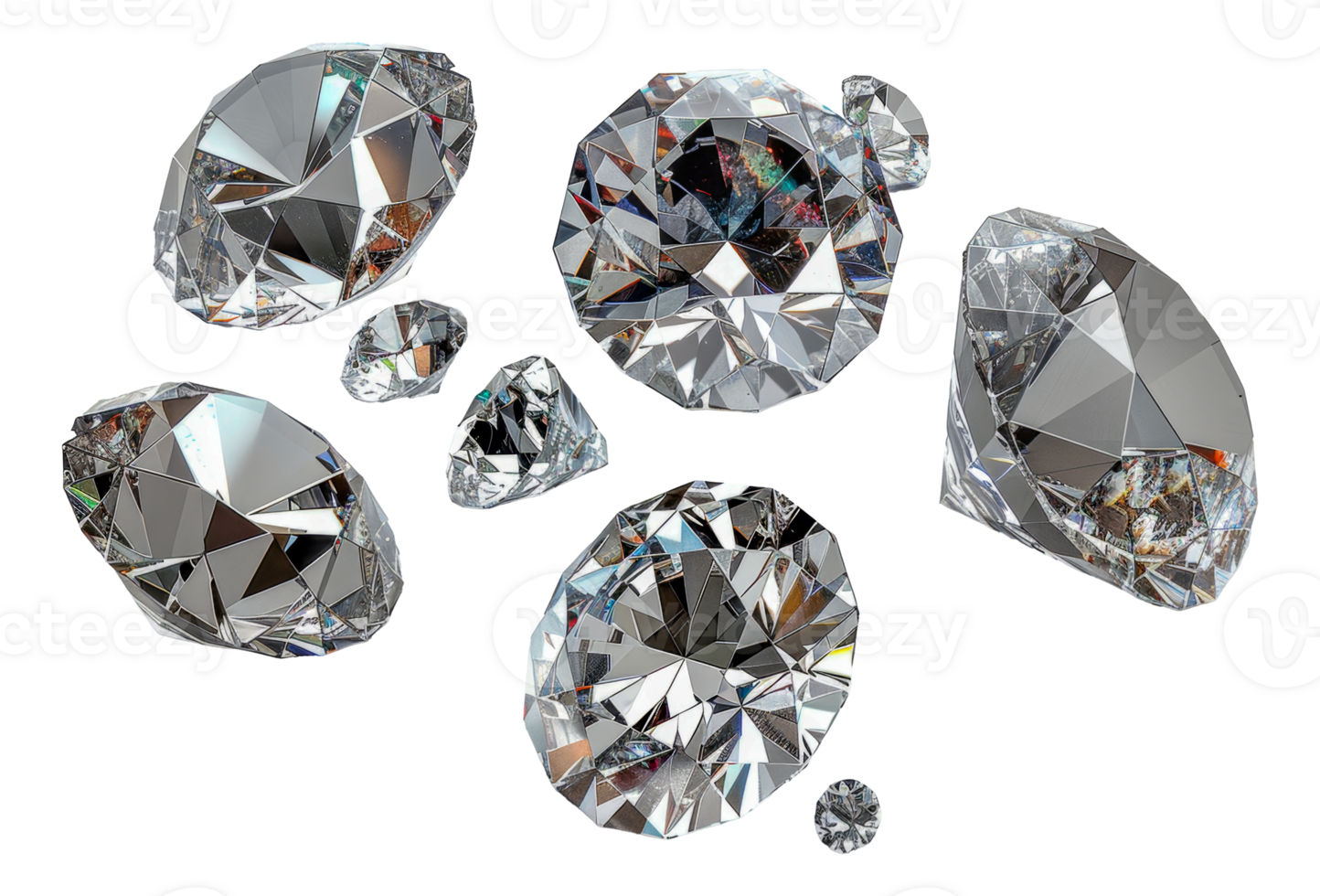 Elegant collection of cut precious gems, cut out - stock .. png