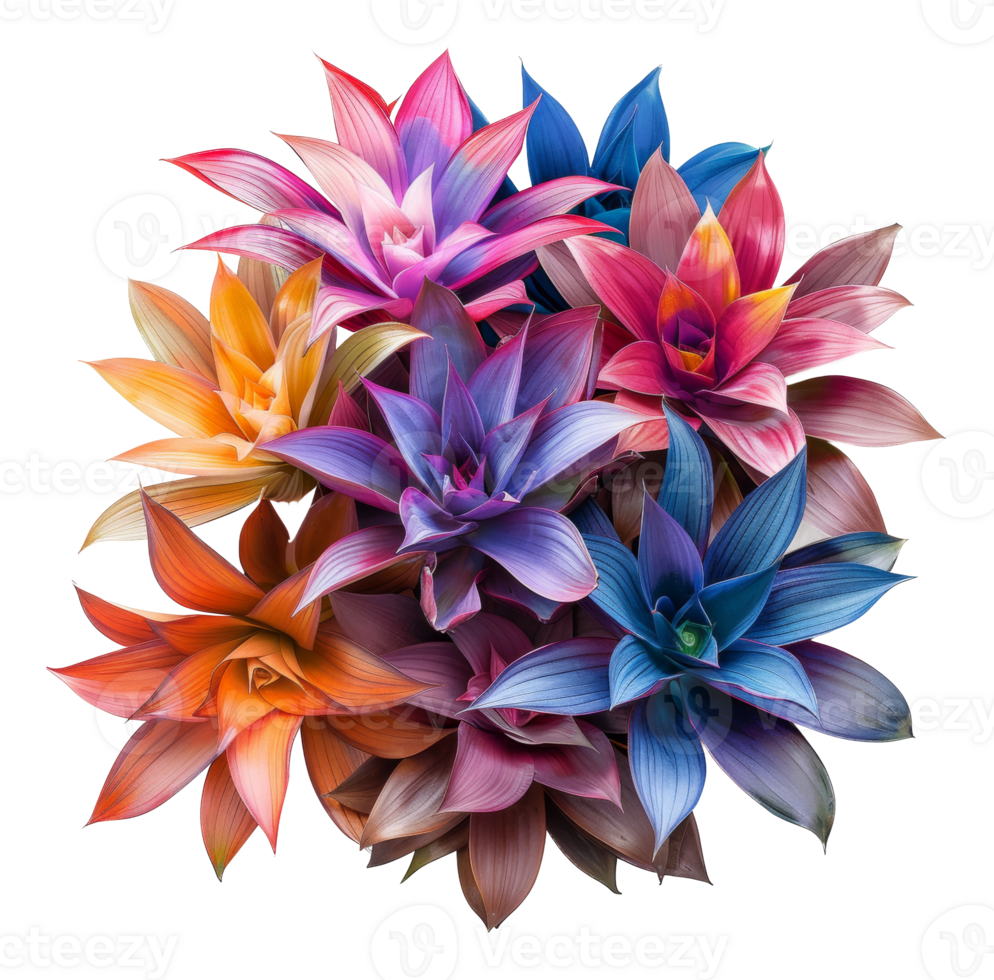 Colorful artificial bouquet on transparent background - stock .. png