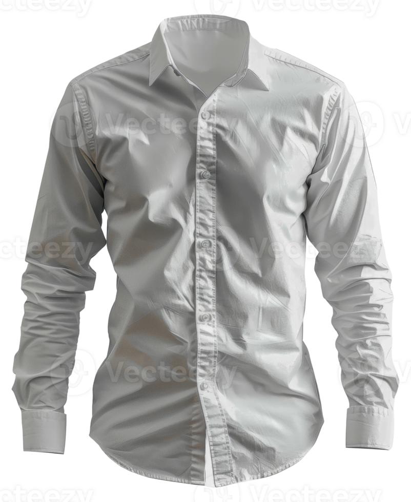 A white shirt with a white collar and buttons - stock .. png