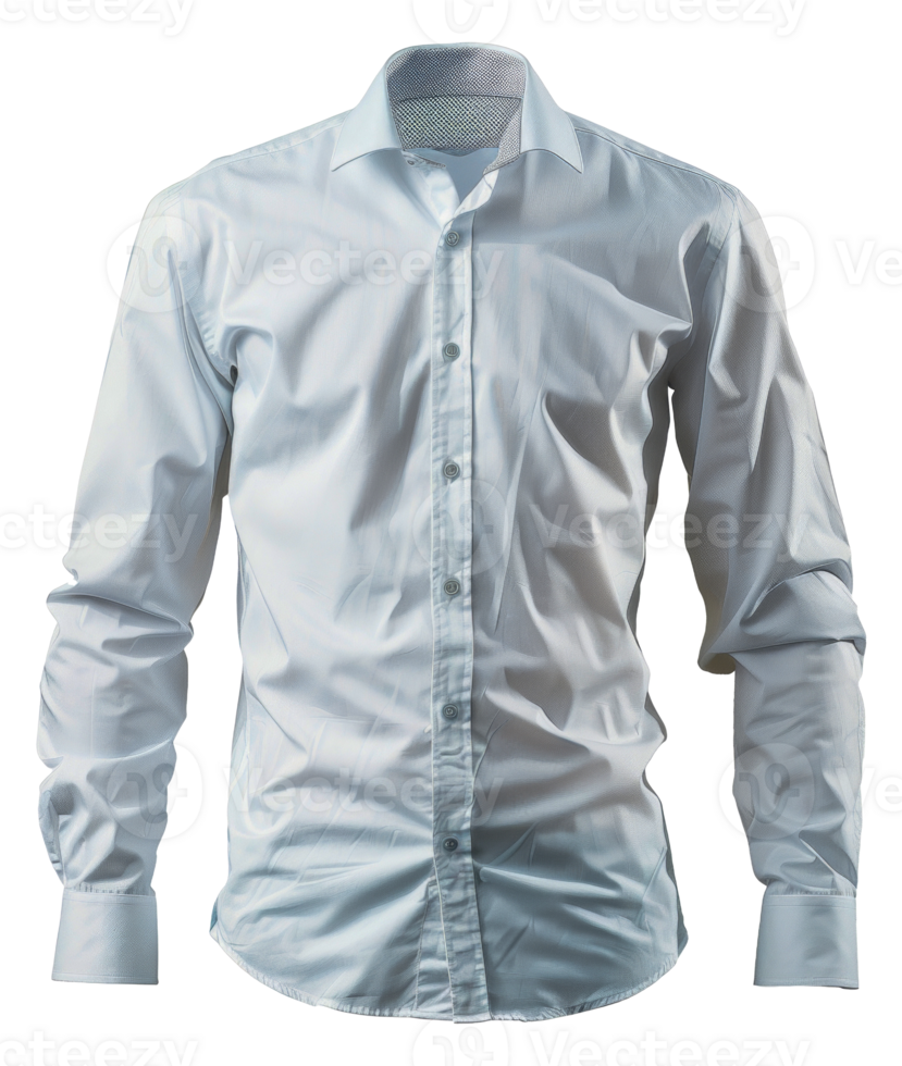 A man is wearing a white shirt with a patterned collar - stock .. png