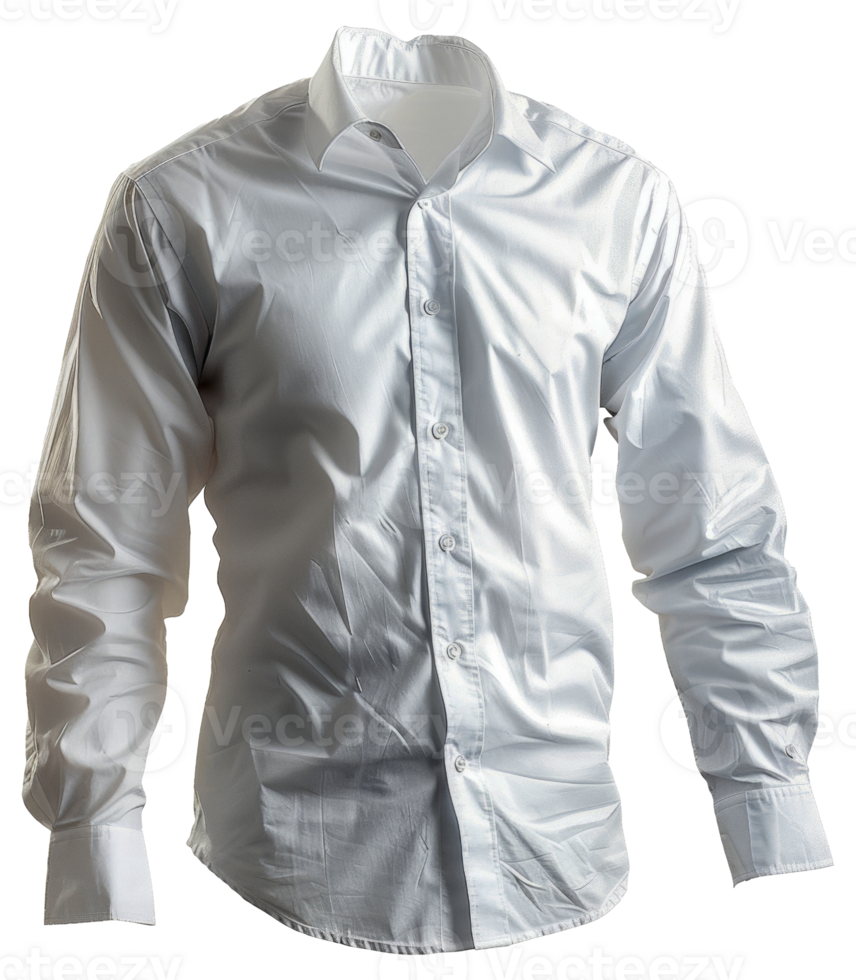 A white shirt with buttons and a collar - stock .. png