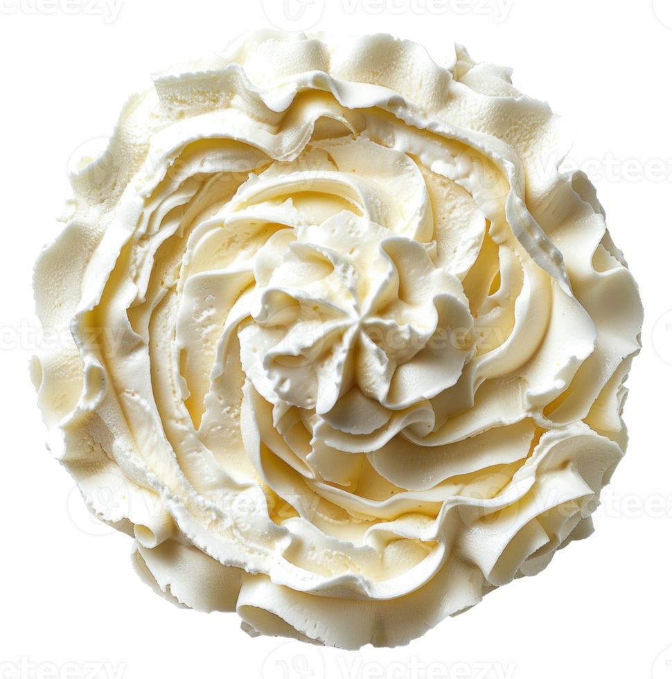 Swirl of whipped cream, cut out - stock .. png