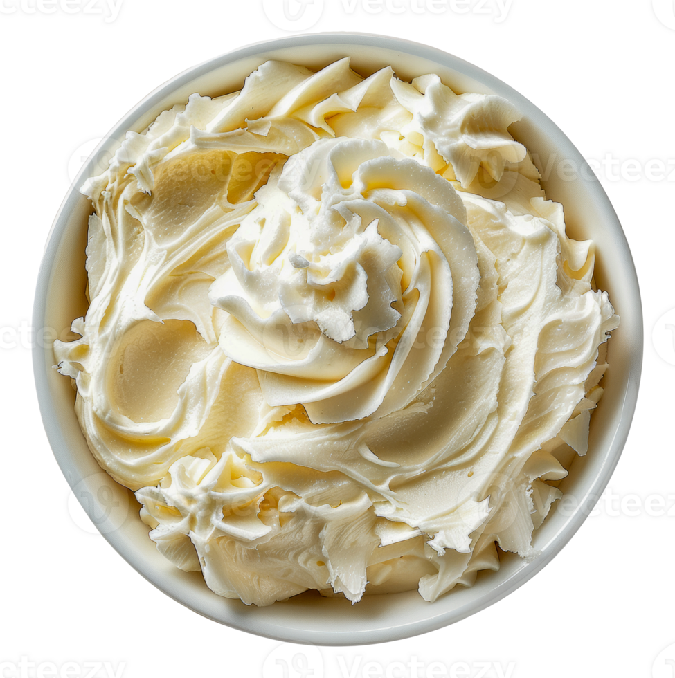 Bowl of whipped cream, cut out - stock .. png