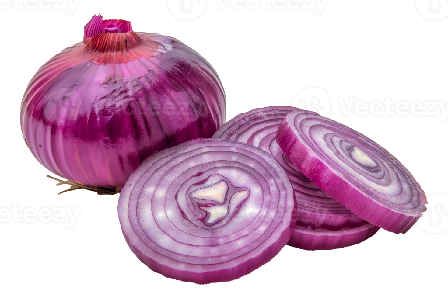 A large onion is cut into slices and placed - stock .. png
