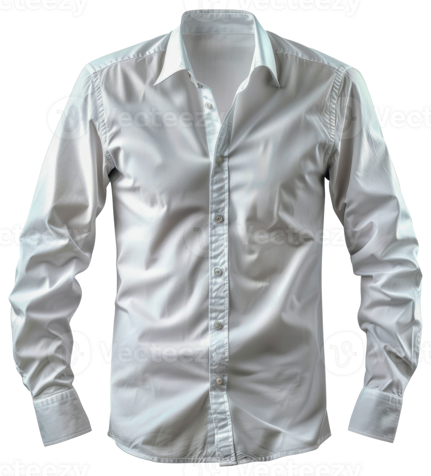 A white shirt with a button down collar and long sleeves - stock .. png
