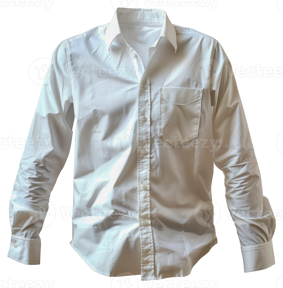 A white shirt with a pocket and a collar - stock .. png