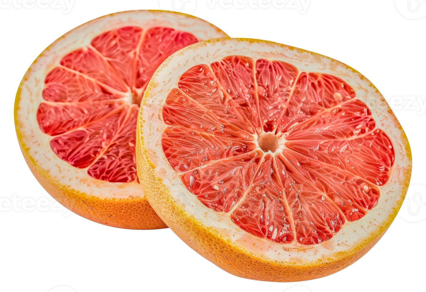 Two slices of grapefruit - stock .. png