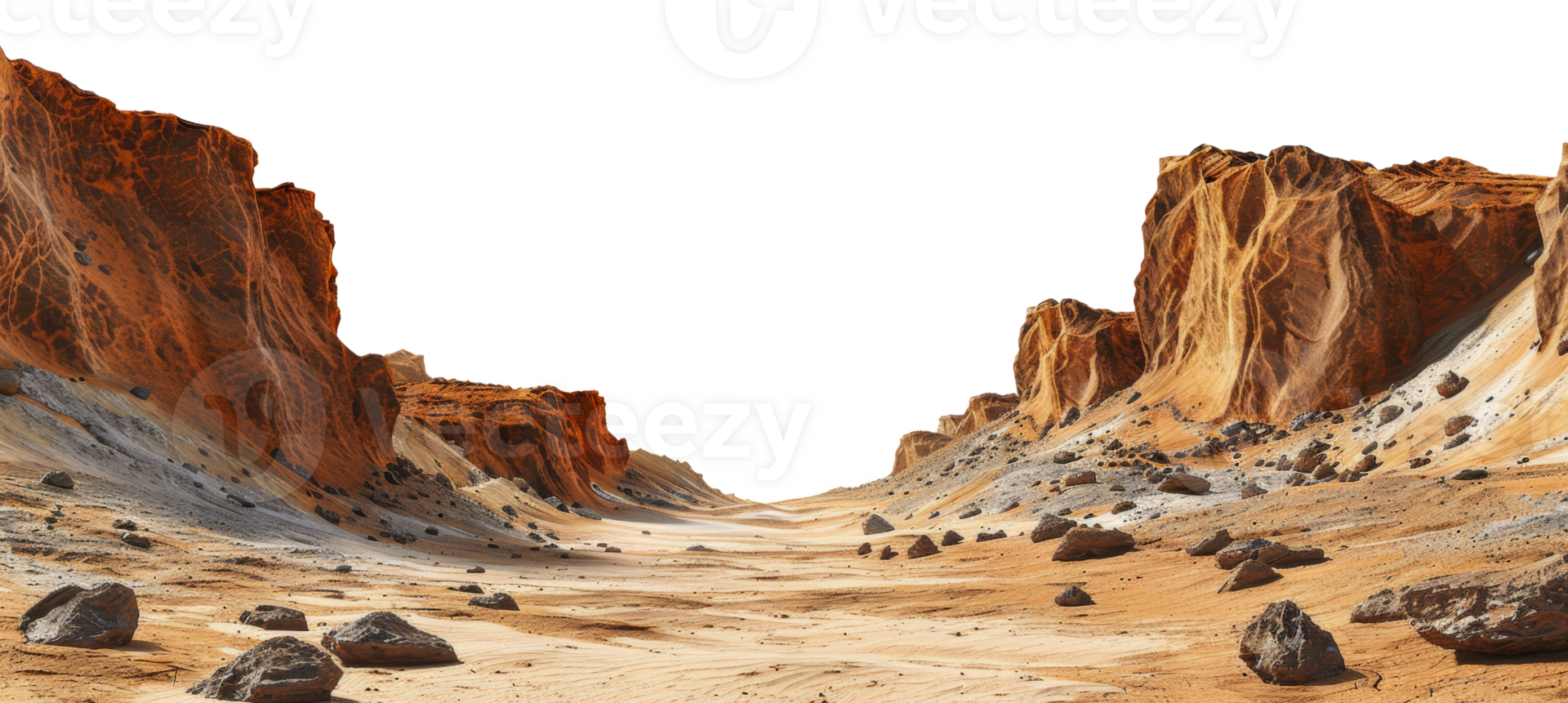 Sandy peaks of desert landscape, cut out - stock .. png
