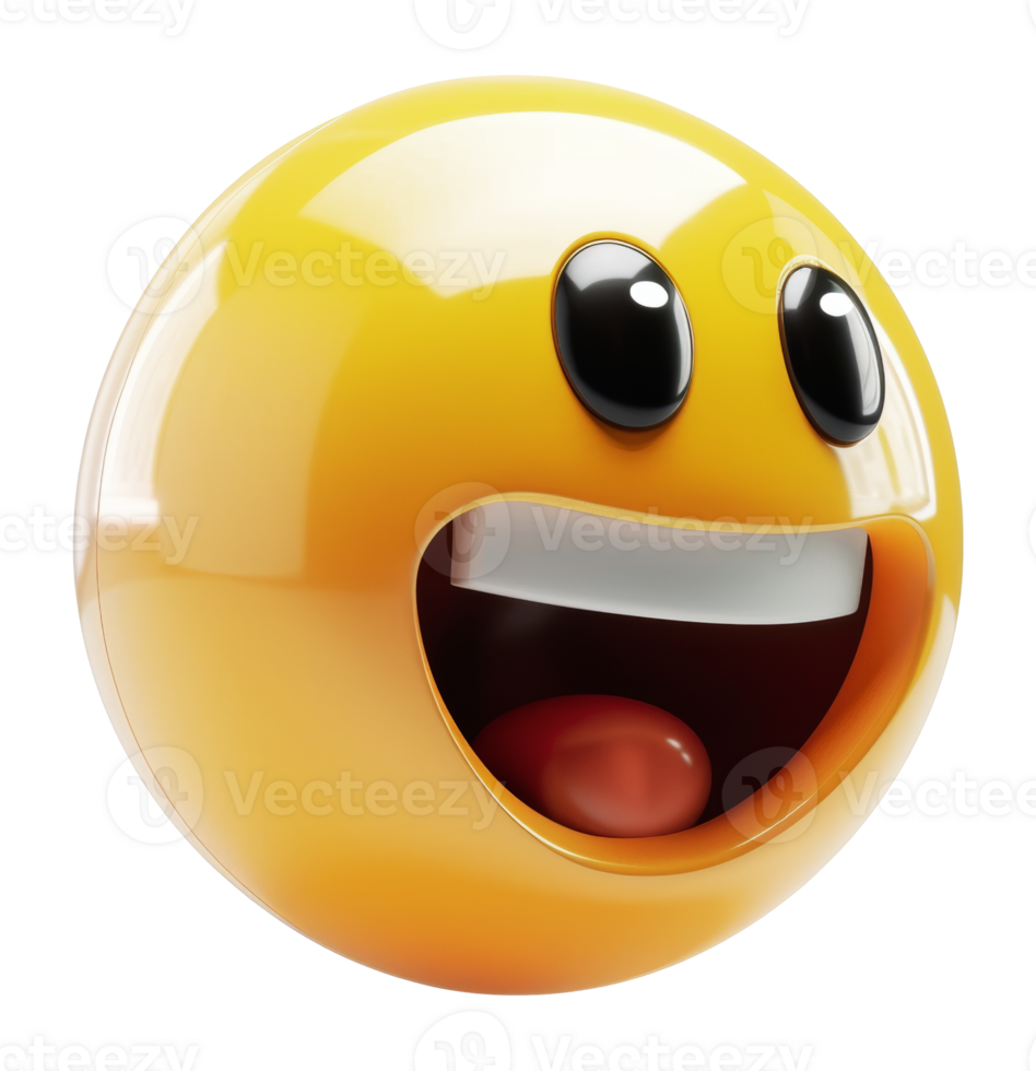 Smiling emoji with sparkling eyes, cut out - stock .. png
