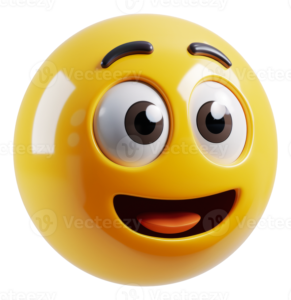 Smiling emoji with sparkling eyes, cut out - stock .. png