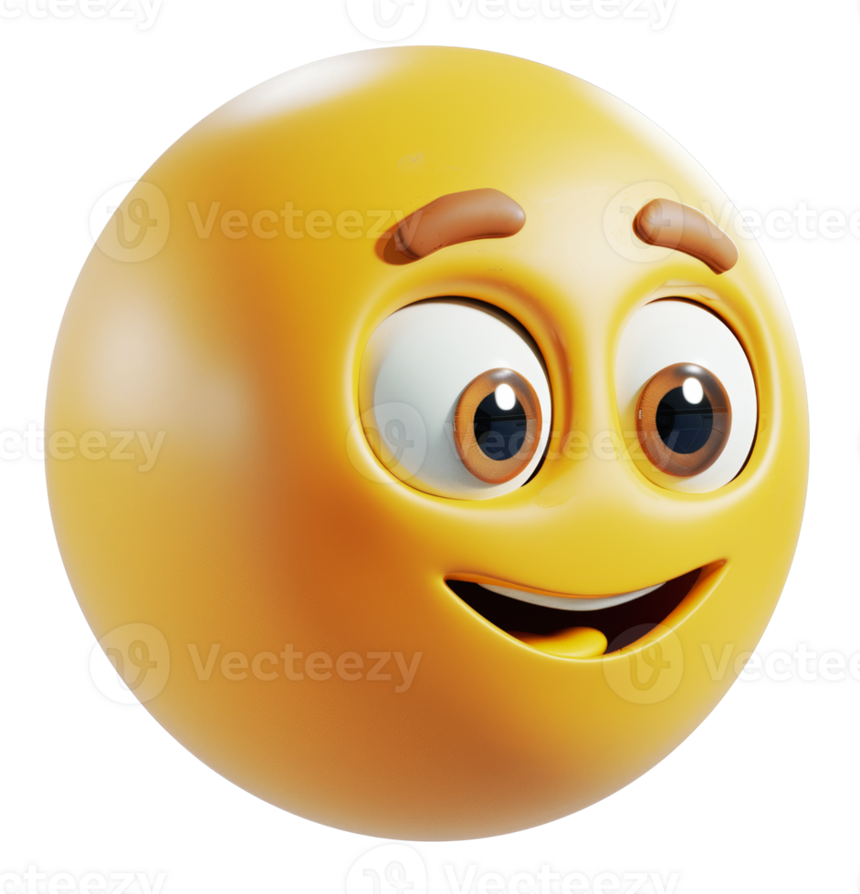 Smiling emoji with sparkling eyes, cut out - stock .. png
