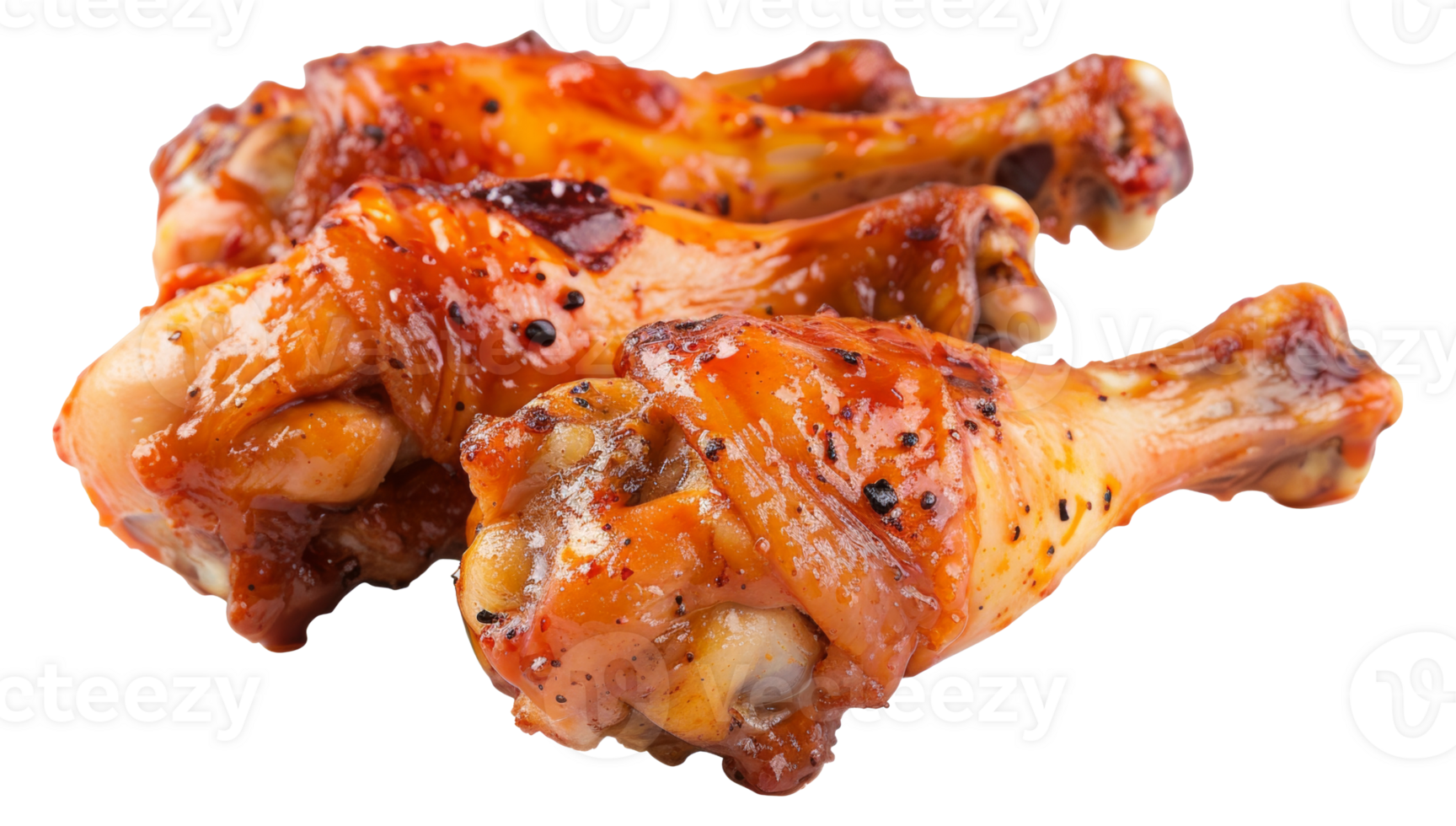 Three pieces of chicken are sitting - stock .. png