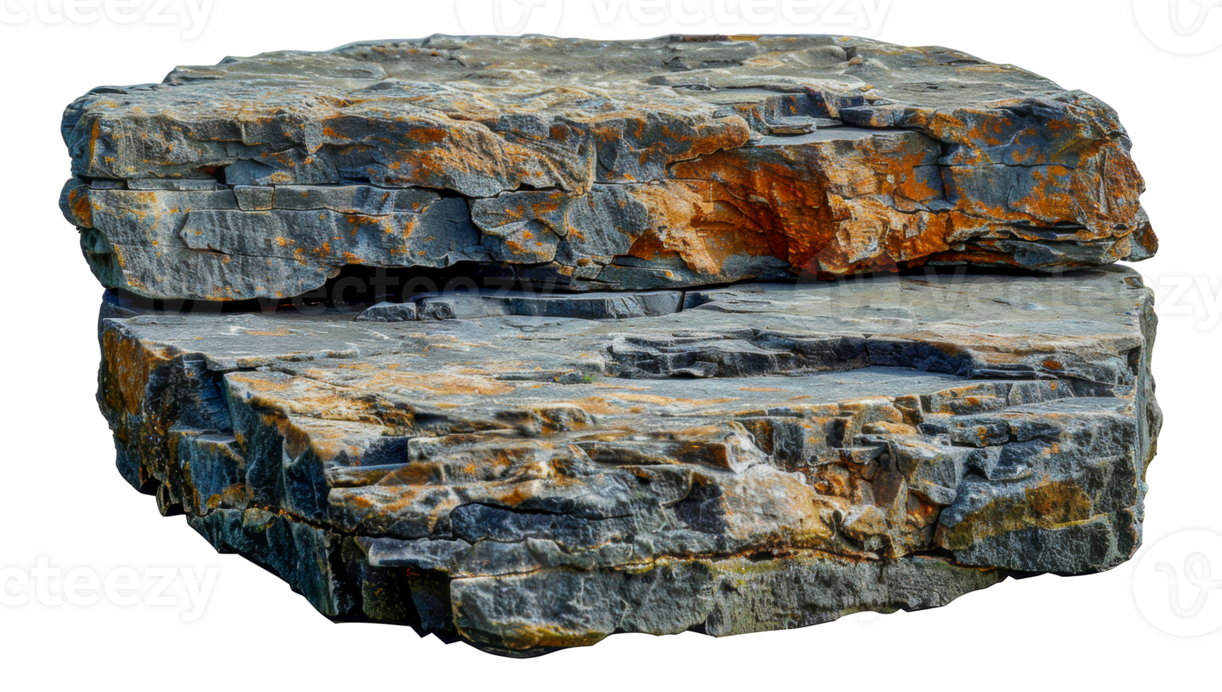 Stacked slate stone slabs isolated, cut out - stock .. png