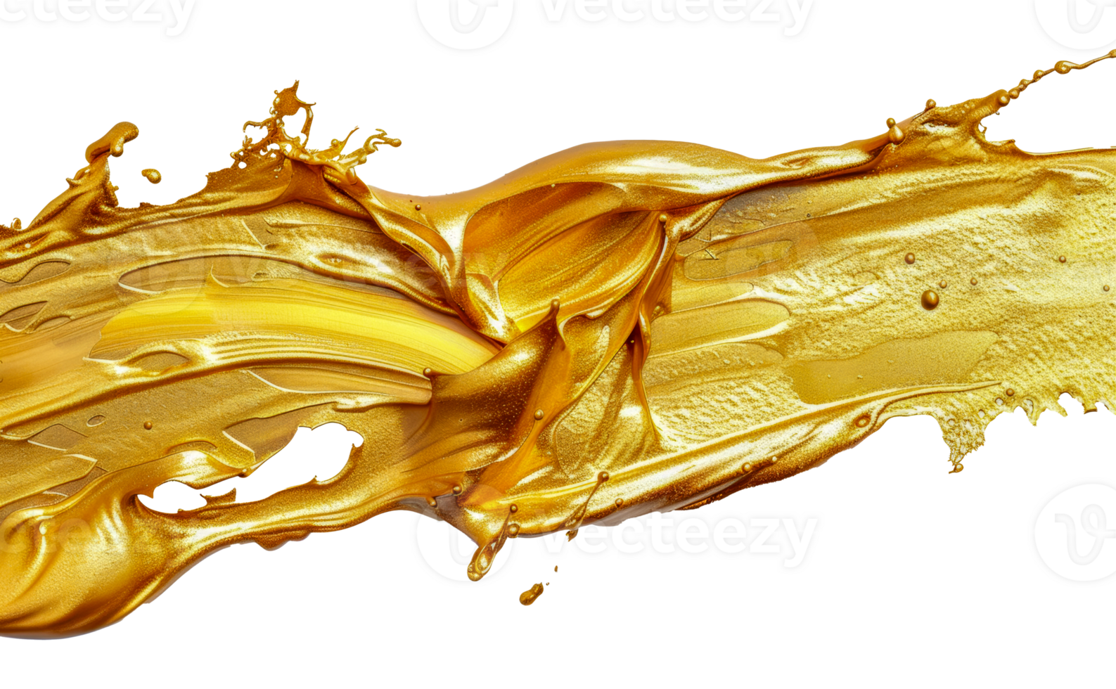 Abstract gold paint splash, cut out - stock .. png