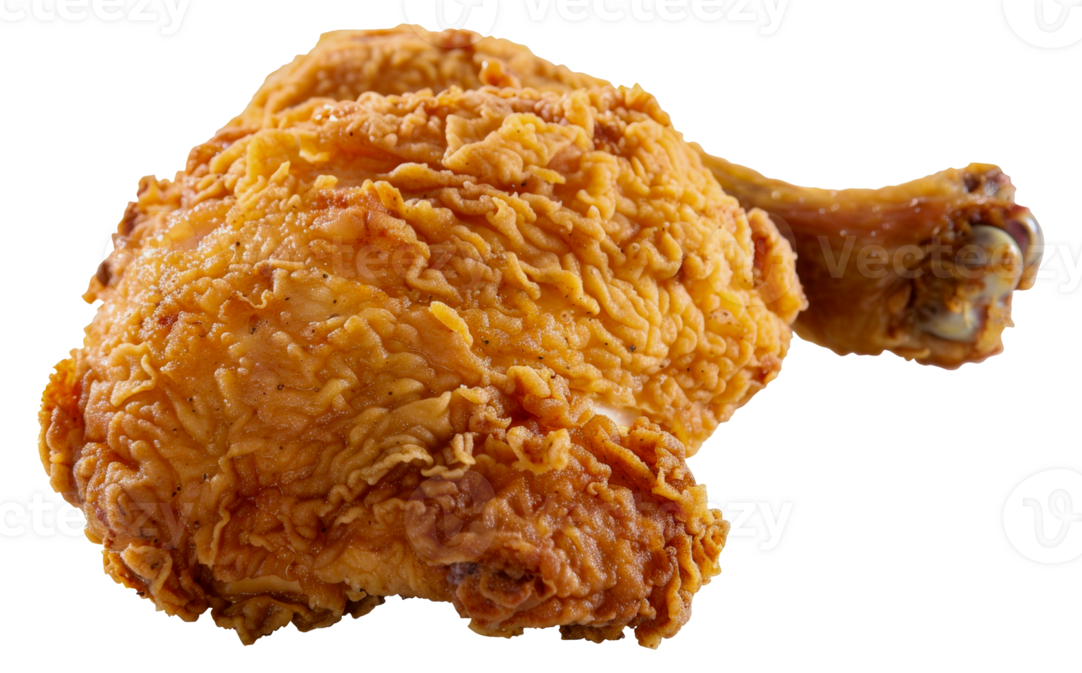 A piece of fried chicken with a crispy skin - stock .. png