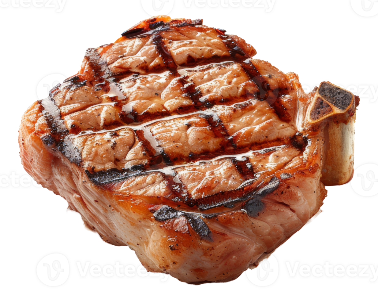 Grilled pork chop on transparent background - stock .. png