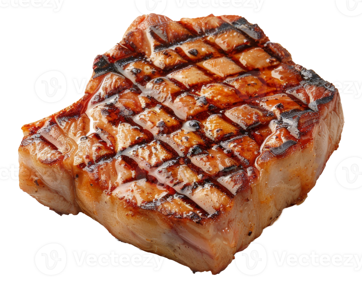 Juicy grilled steak with balsamic glaze on transparent background - stock . png