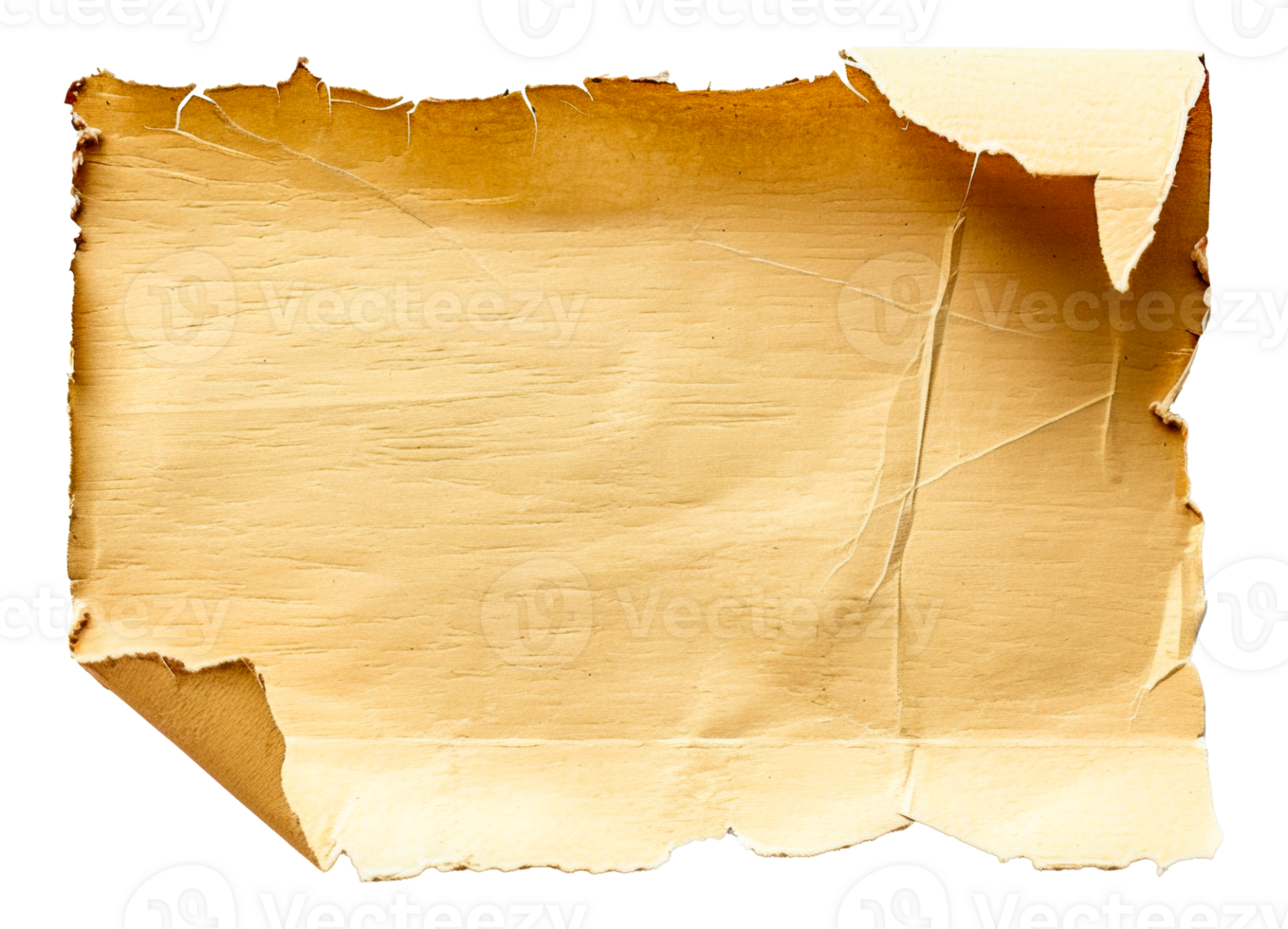 A torn piece of paper with a brown - stock .. png