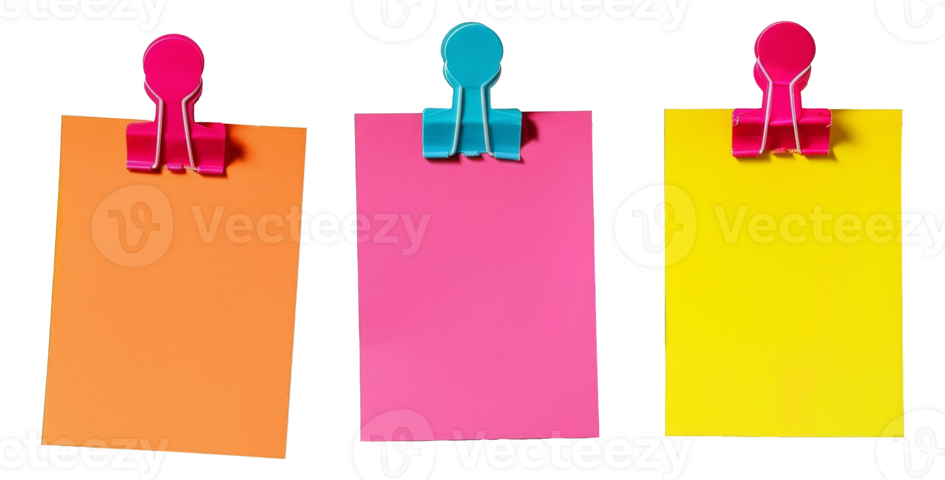 Three colorful sticky notes are hanging - stock .. png