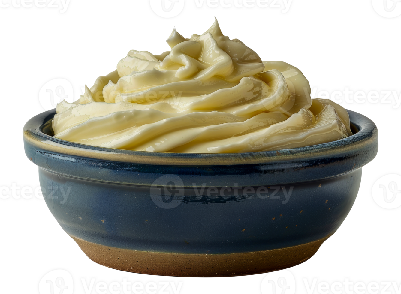 Ceramic bowl of natural whipped cream png