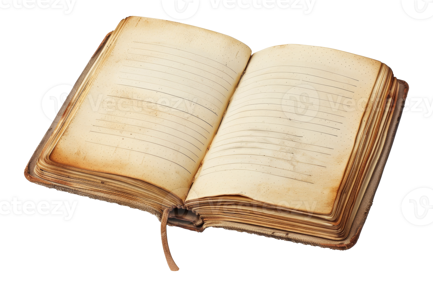 The book appears to be a journal or diary, and the writing is cursive - stock .. png