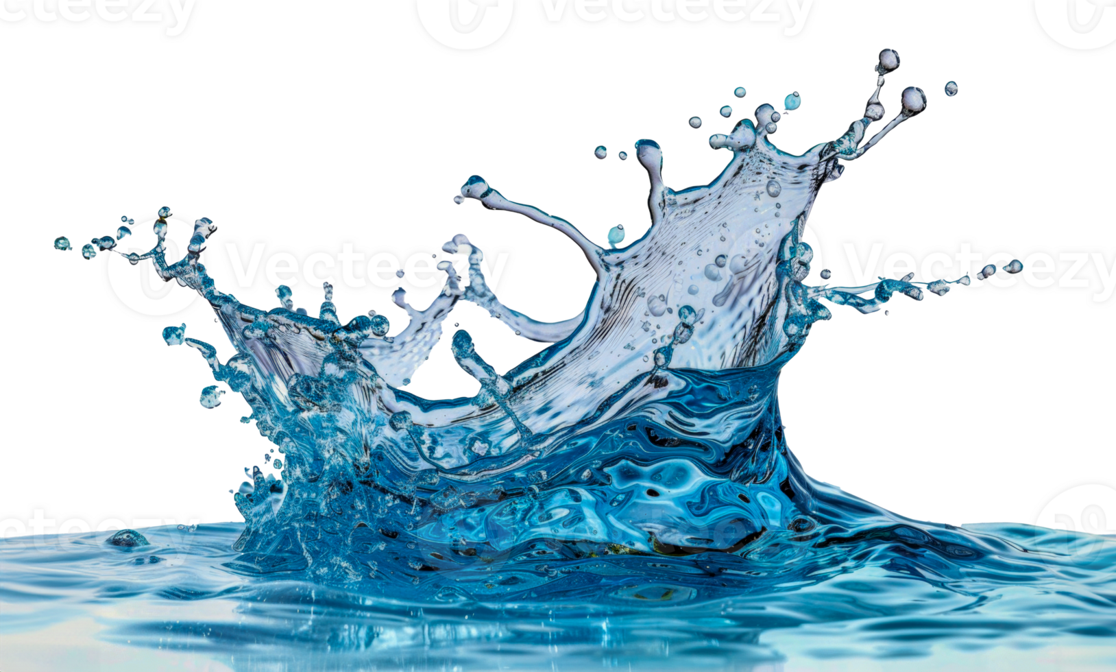 A splash of water with a splash of blue - stock .. png