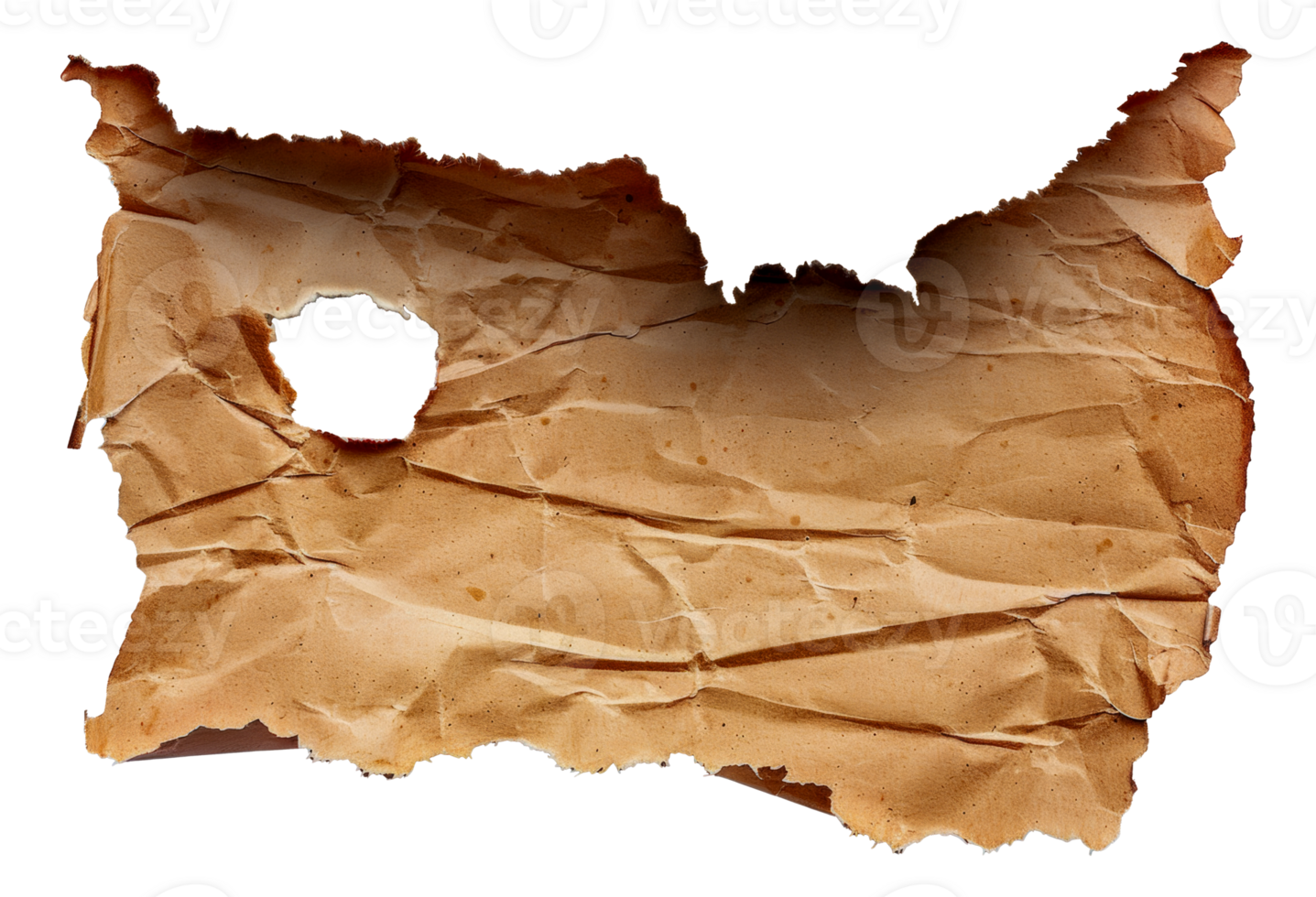 A torn piece of paper with a hole in it - stock .. png