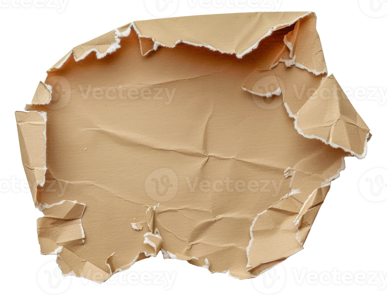 A torn piece of paper with a brown - stock .. png