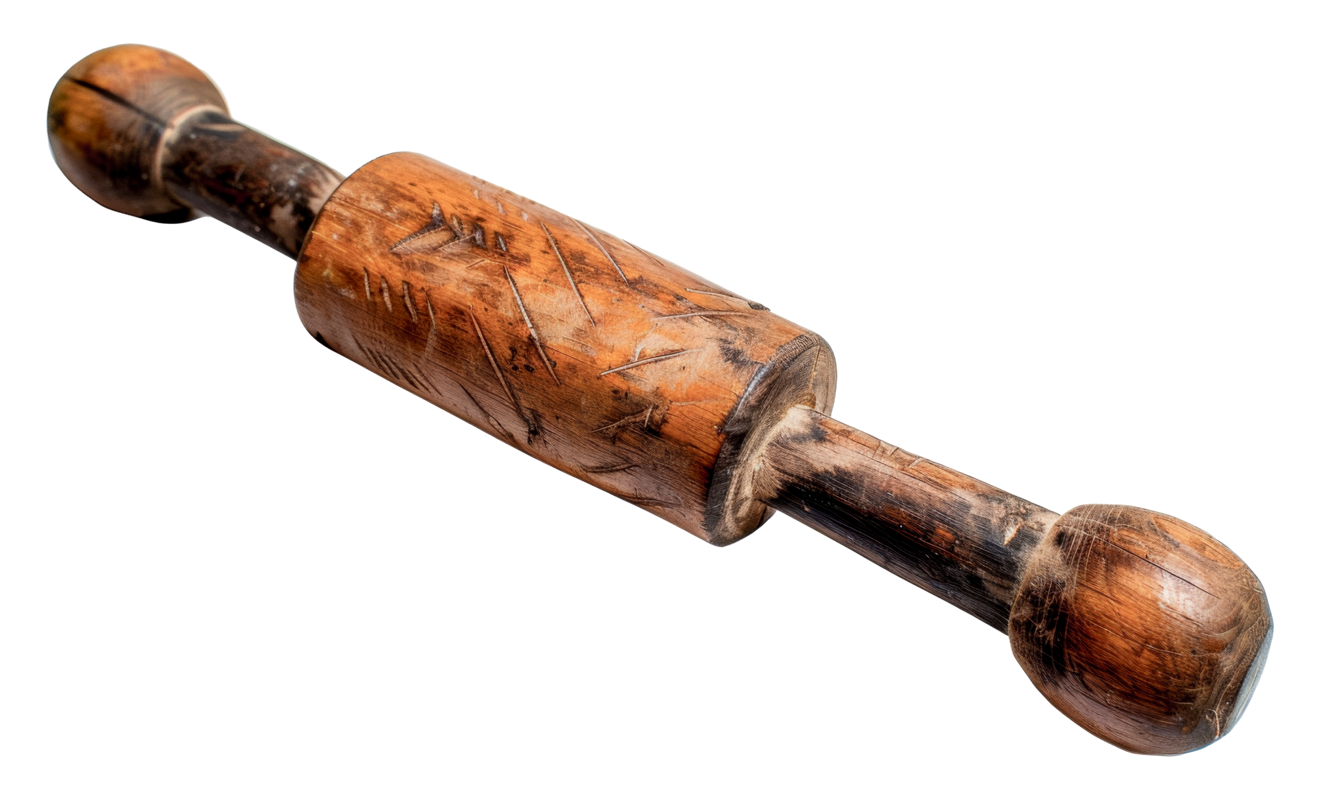 A wooden rolling pin with a wooden handle stock . 45910886 PNG