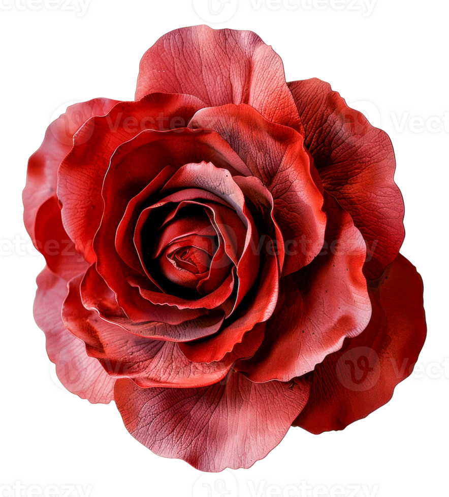 A red rose with a shiny, glossy surface - stock .. png