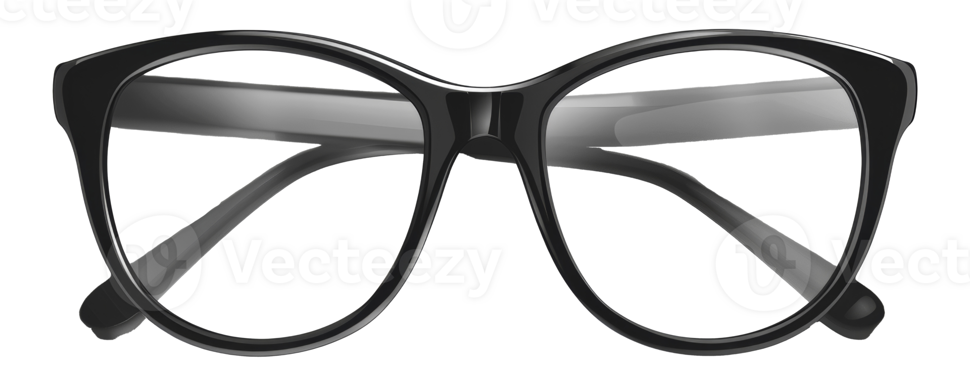 A pair of black eyeglasses with a black frame - stock .. png