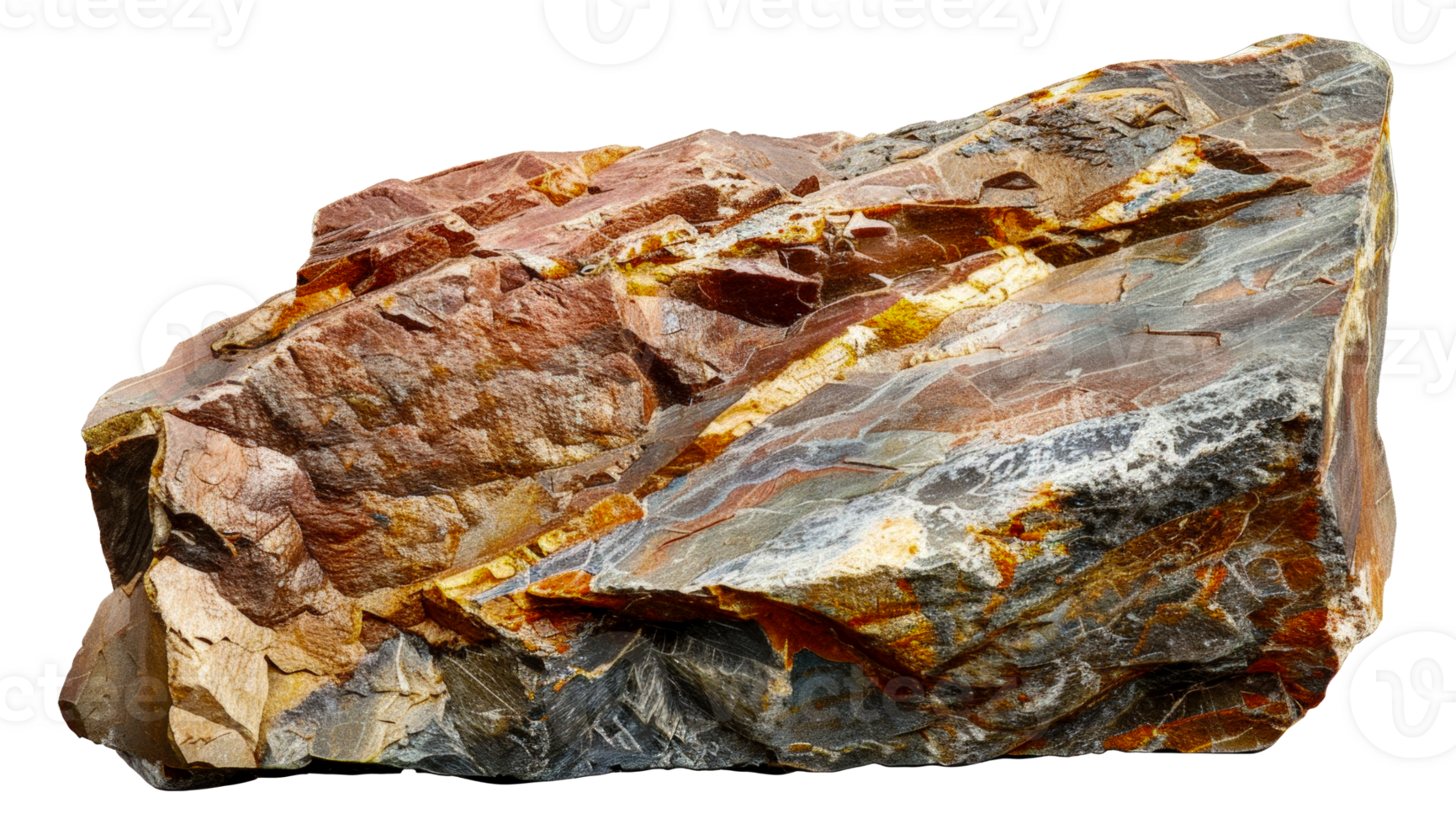 A large rock with a reddish brown color and a grayish brown color - stock .. png