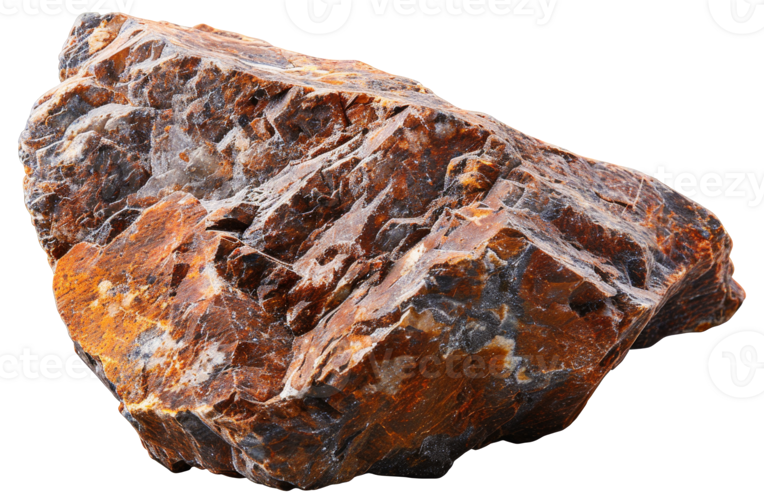 A large rock with a brown and black color - stock .. png