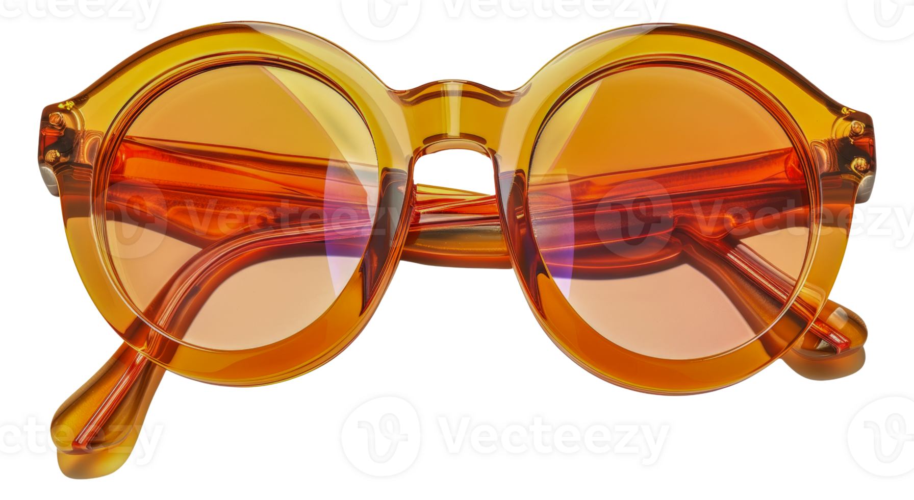 A pair of sunglasses with orange frames - stock .. png