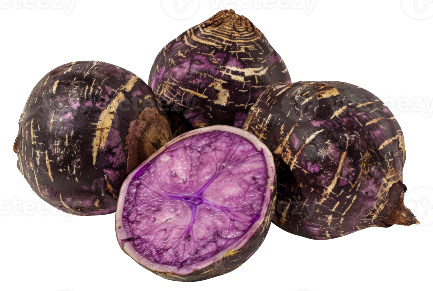 A purple vegetable with a hole in the middle - stock .. png