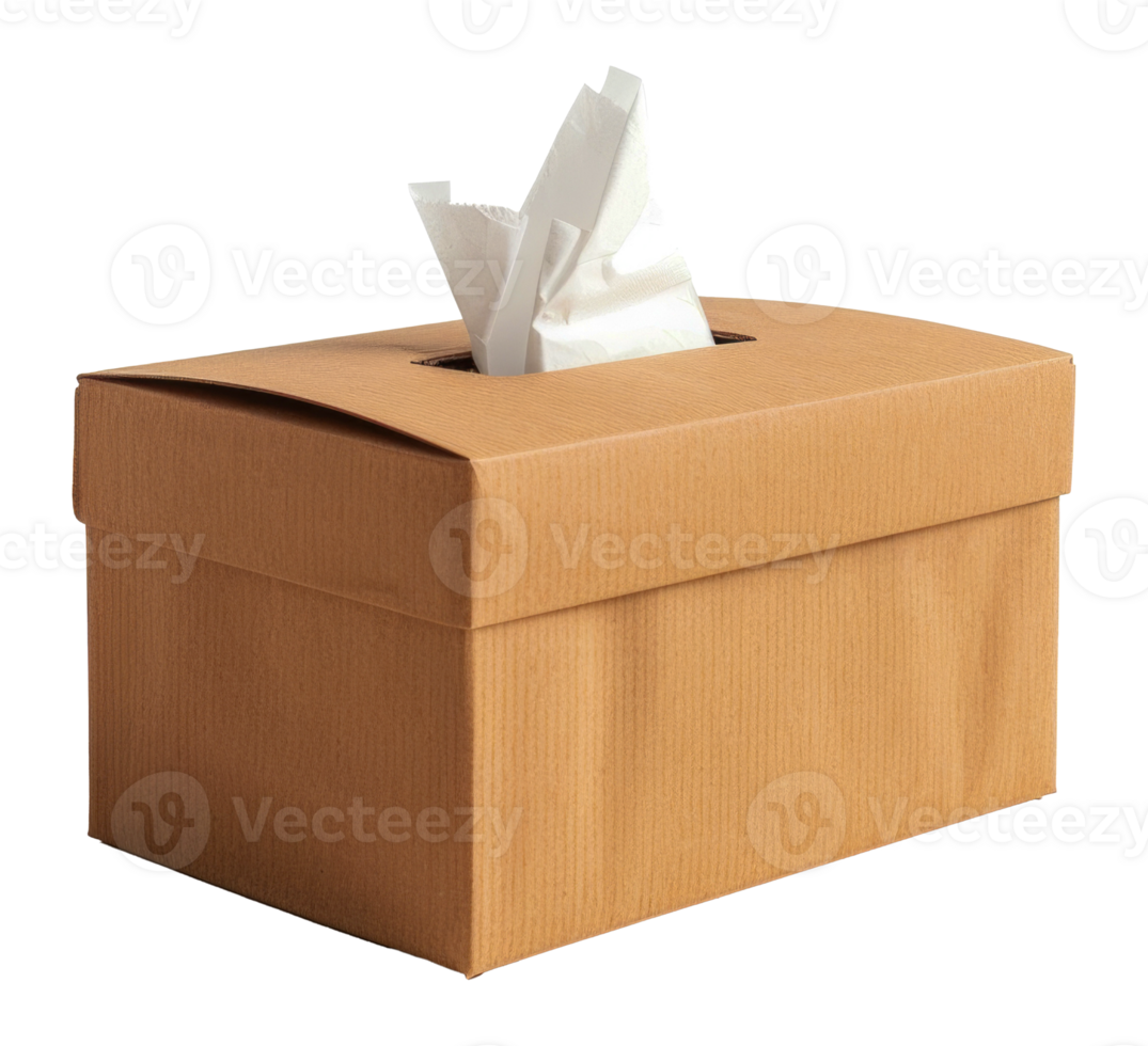 A box of tissues sits - stock .. png
