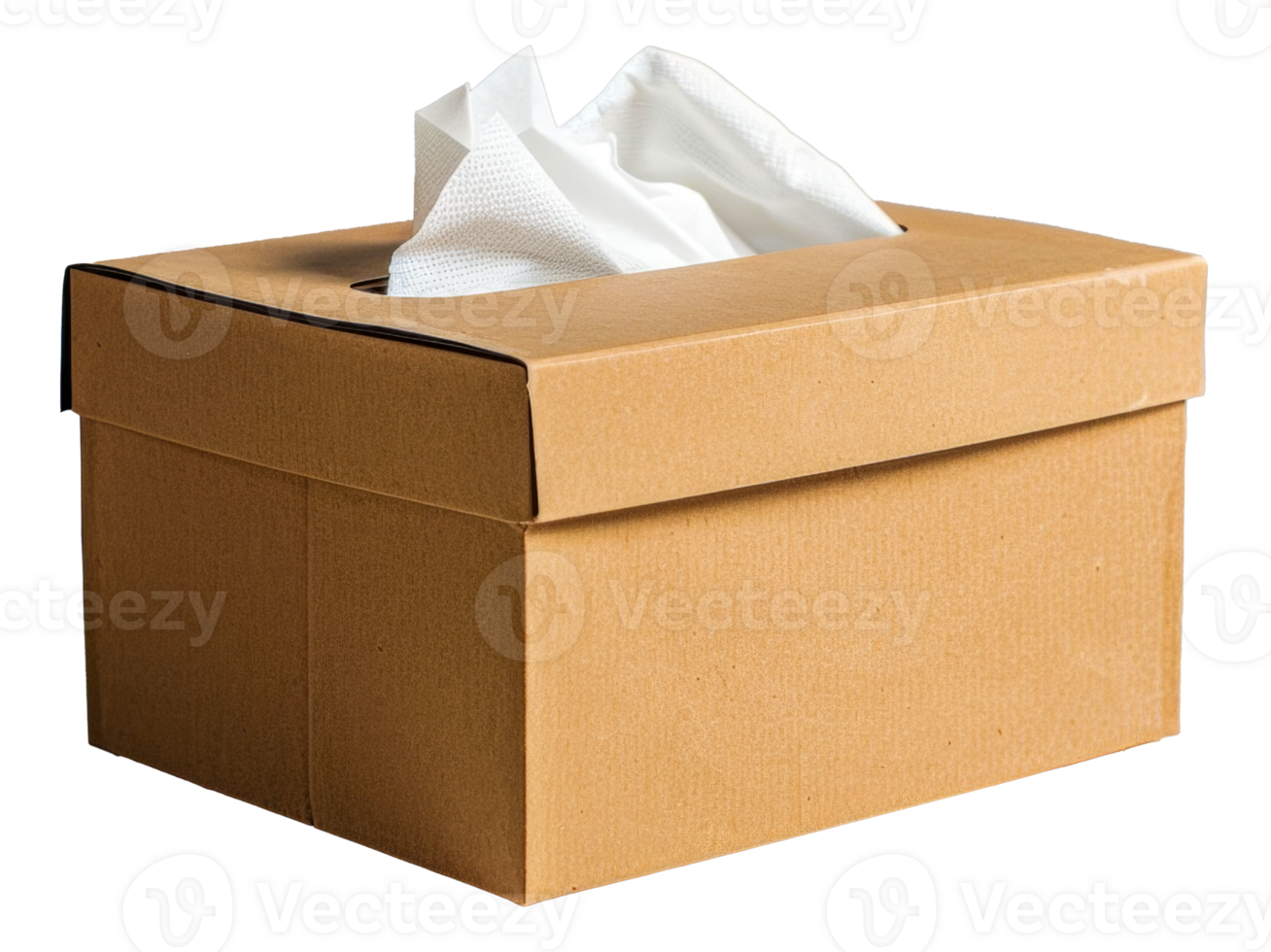 A box of tissues sits - stock .. png