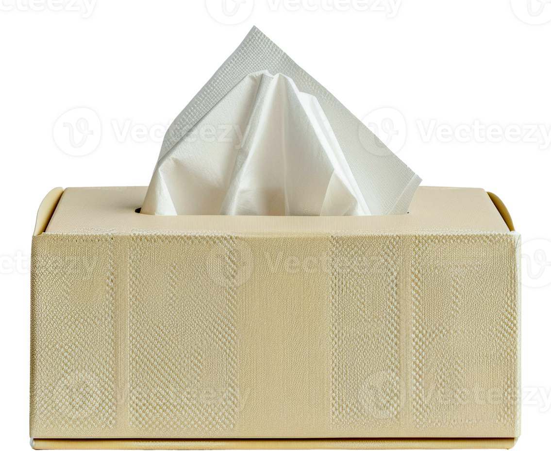 A tissue box with a white tissue inside - stock .. png