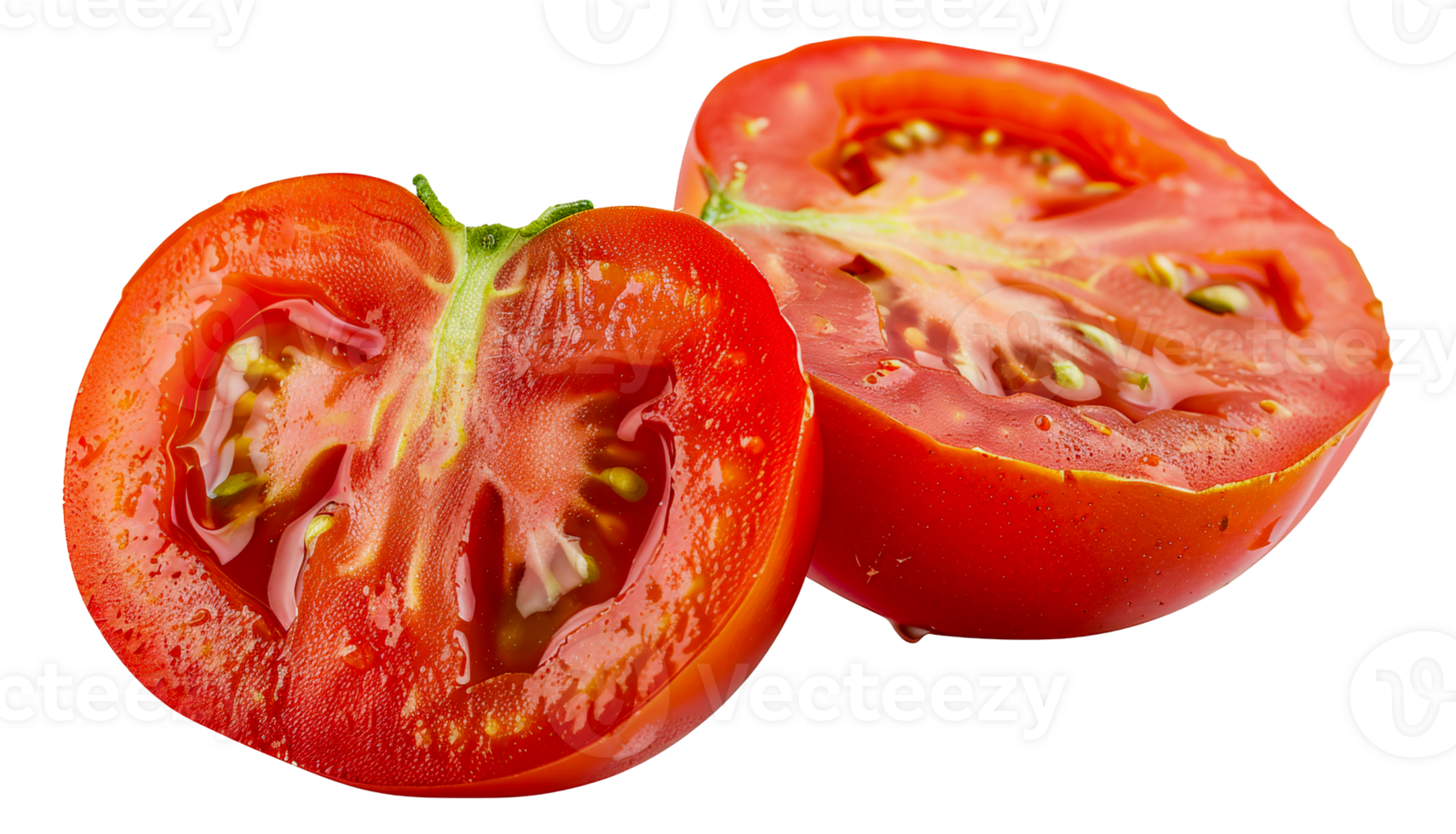 A tomato is cut in half and the inside is shown - stock .. png