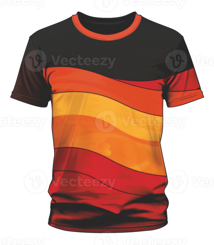 Gradient orange performance t-shirt with breathable fabric on transparent background - stock . png
