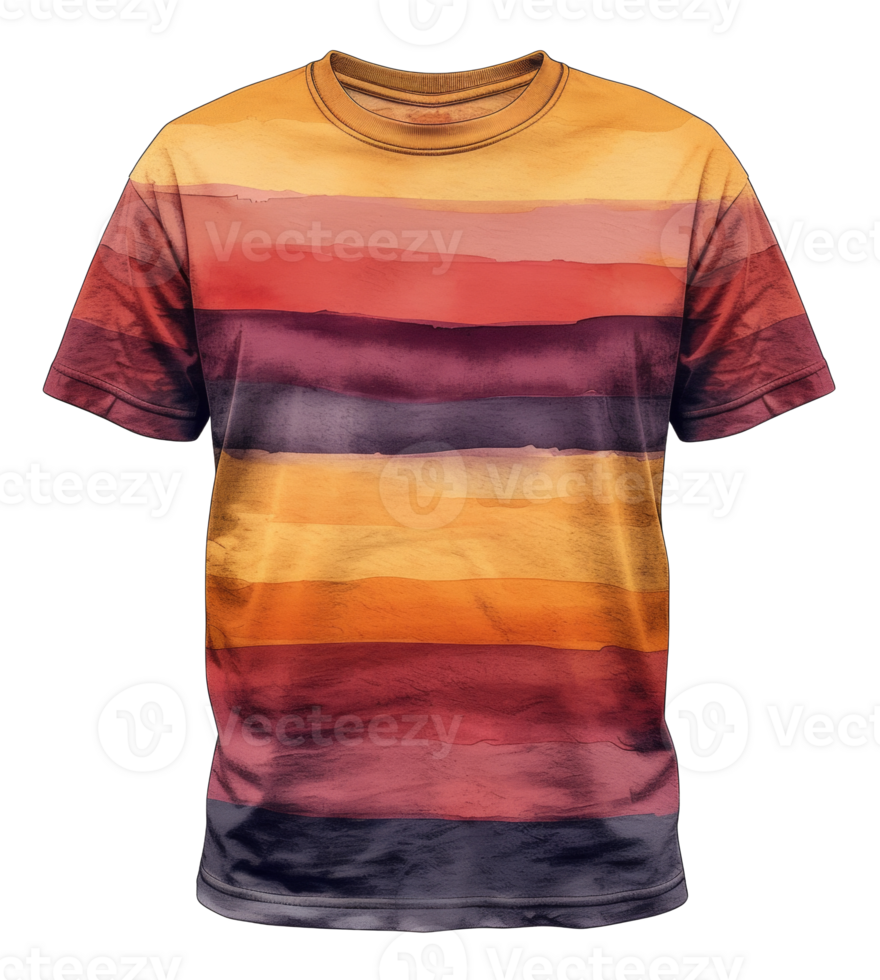 Gradient orange performance t-shirt with breathable fabric on transparent background - stock . png