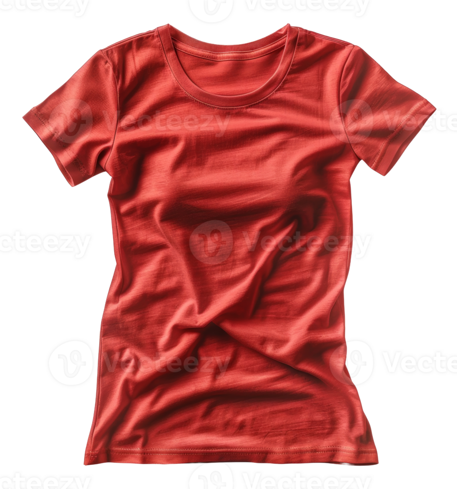 Solid orange t-shirt with a soft cotton blend on transparent background - stock . png