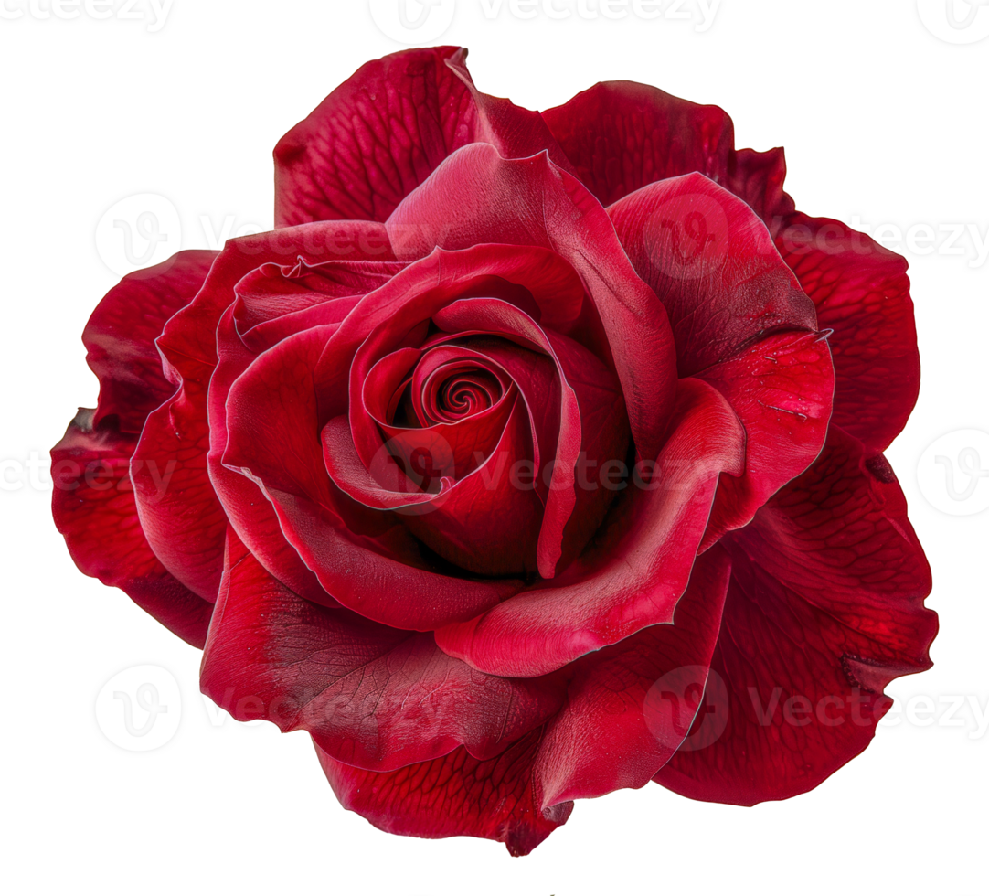 A red rose with a single stem - stock .. png