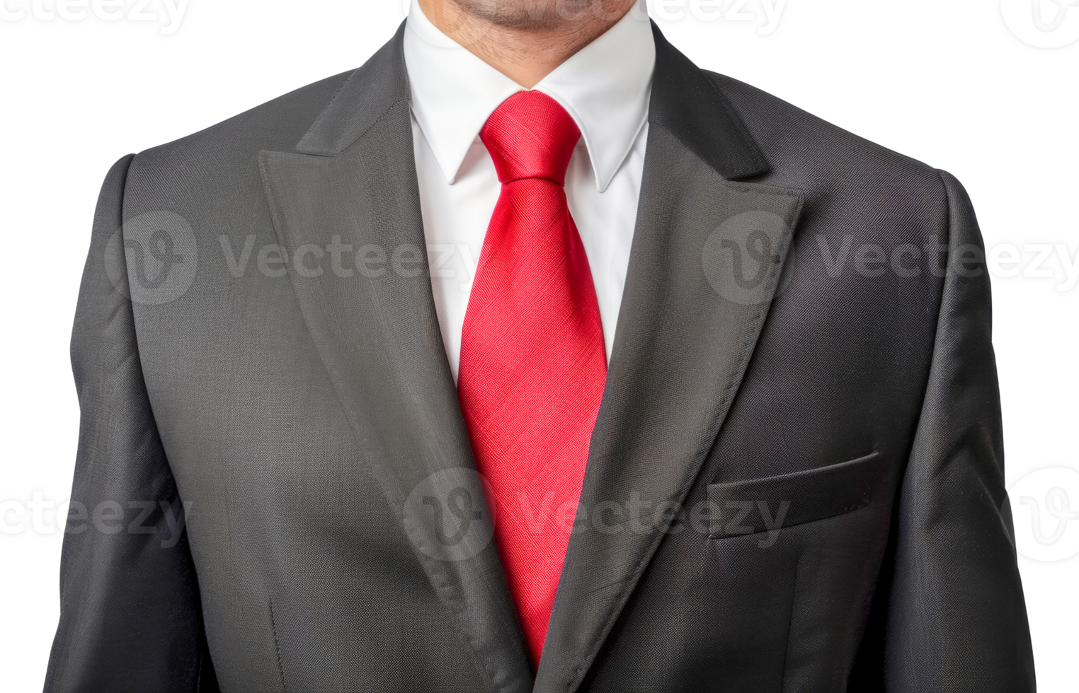 A man in a suit and tie with a red tie - stock .. png