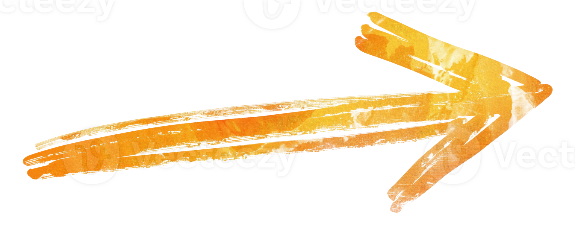 Orange brushstroke textured arrow, cut out - stock .. png