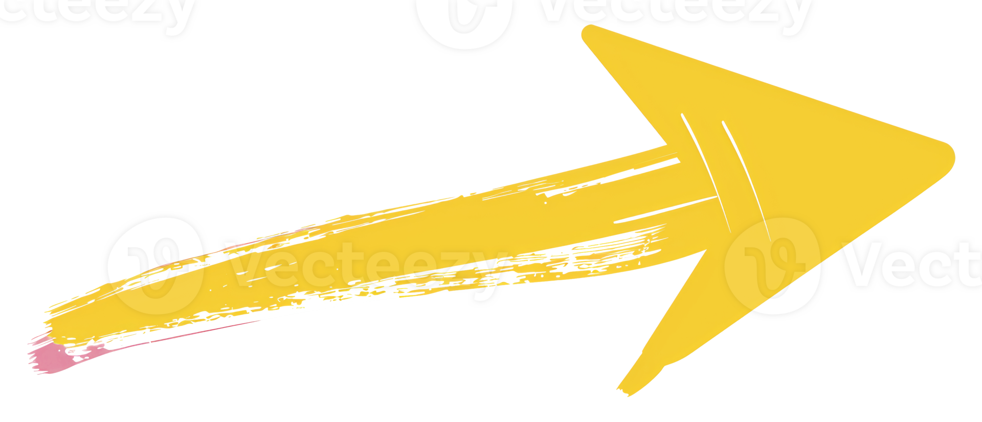 Bold yellow brushstroke arrow, cut out - stock . png