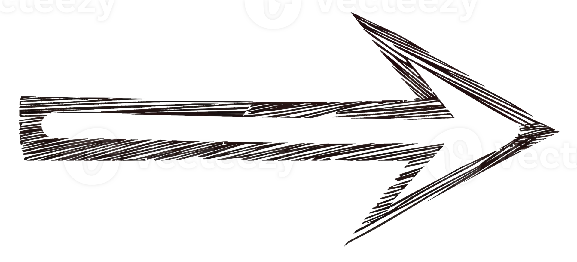Textured black arrow pointing right, cut out - stock .. png
