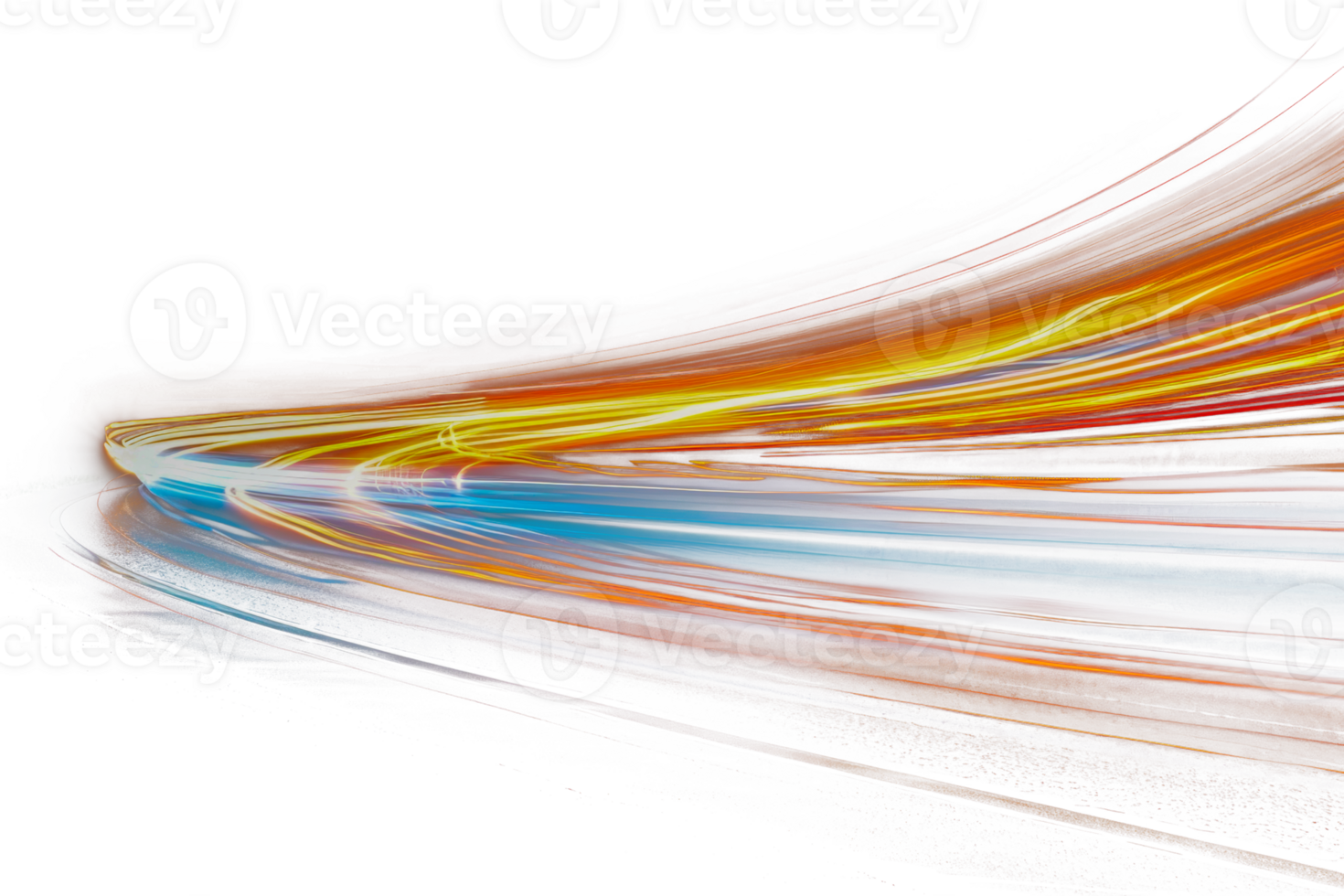 Vibrant light trails for highway, cut out - stock .. png