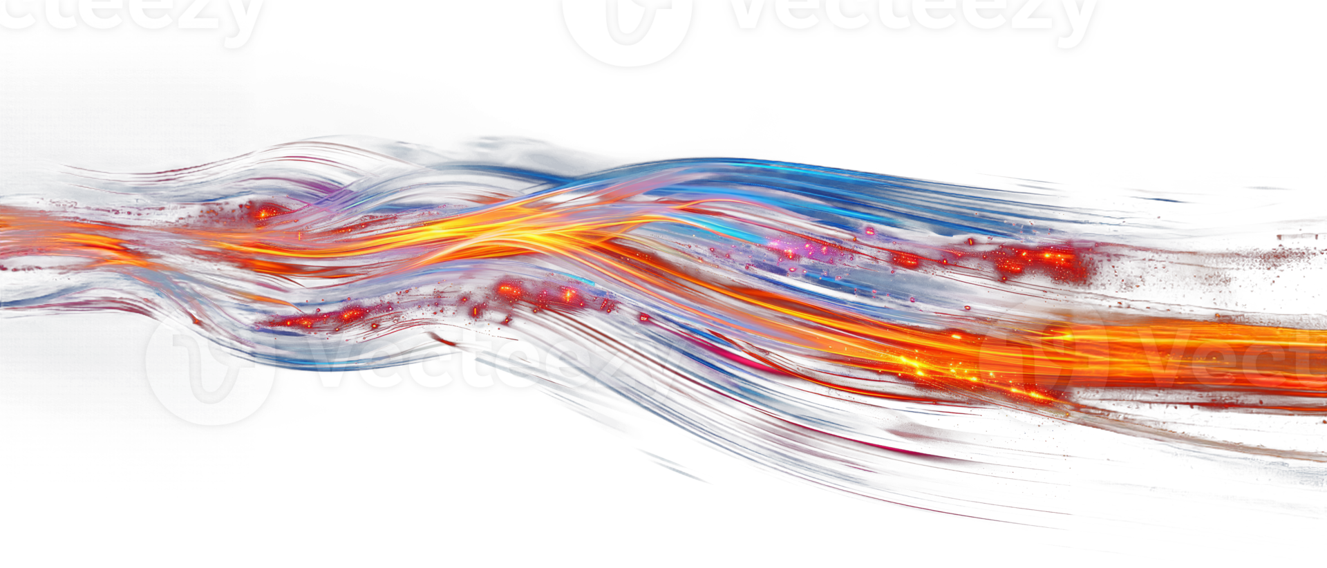 Vibrant light trails for highway, cut out - stock .. png